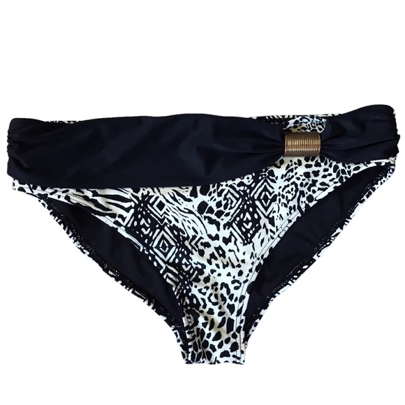 Attention Swimwear Tankini Medium Top Small Bottom Black And White Animal Print - Picture 10 of 12